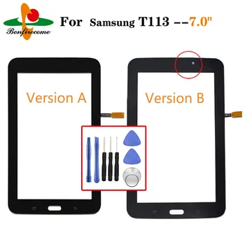 Naujas T113 Jutiklinis Ekranas, pultas, skirtas Samsung Galaxy Tab 3 Lite 7.0 SM-T113 LCD Ekranas Touchscreen Stiklo Pakeitimo
