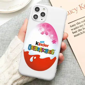 Naujas Trolly kiaušinių KINDER JOY Staigmena Telefono dėklas Skirtas iphone 12 11 Pro Max Mini XS 8 7 6 6S Plus X XR Candy baltas Silikoninis dangtelis