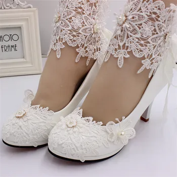 Naujas mados nėriniai vestuvių batai aukštakulnį moterų bendrosios batai yra karšto pardavėjas www.remigijausbaldai.lt Rankų darbo vestuvių batai ir bridBH168