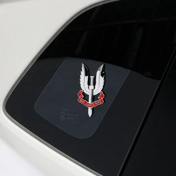 Noizzy Specialios Oro Pajėgų Metalo Ženklelis Emblema 3D Karinių Automobilių Lipdukas, Kurie Drįsta Laimi SAS Logotipą Vyrų Auto Dekoro Priedai Stilius