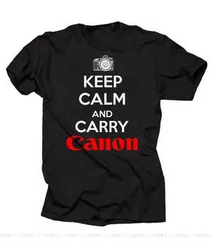 Nusiraminkite Ir Atlikti Canon T-Shirt Dovana Fotografas Tees Vyrų Drabužiai Topai Marškinėliai