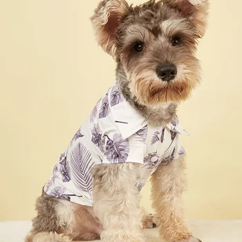 Pet drabužiai naujas vasaros plonas skirsnio Teddy Bichon šuniukai, šunų kačių Havajų paplūdimio atostogų drabužius, šunų kačių marškinėliai naminių reikmenys #CS