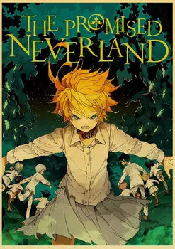 Retro Plakatai Anime Animacinių Filmų Plakatą, Drobė, Tapyba Pažadėjo Neverland Spausdinamos Nuotraukos Sienos Menas Namų Baras, Kavinė Kambario Apdaila