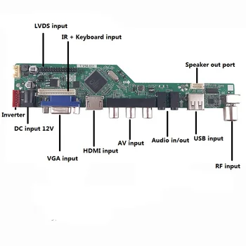 Rinkinys B156XW02 V6 40pin LVDS LCD LED 1366X768 Skydelis Ekranas USB HDMI suderinamus TV AV 15.6