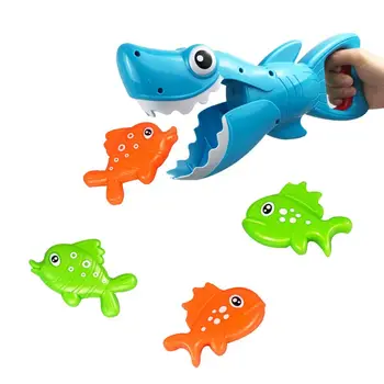 Ryklys Grabber Vonios Žaislas Berniukams, Mergaitėms Sugauti Žaidimas su 4 Žuvys Vonia Žvejybos Vandens Interaktyvūs Žaislai