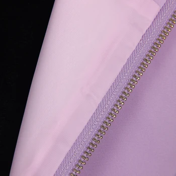 S-XL Aukštos Kokybės 2020 Metų Vasaros Nauja Mada Violetinė Rankovių Vamzdžio Viršaus Vieną Krūtinėmis Kišenėje Plonas Diržas Sexy Woman Suknelė