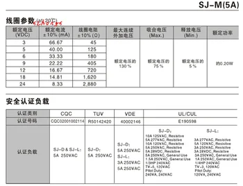 SJ-S-112DM Relė 12VDC 4-Kojos 5A250VAC JZC-32F-012-SS