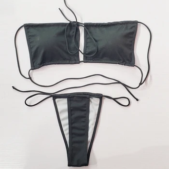 SWIMMART Seksualus String Bikini Stačiakampio Viršuje Brazilijos Diržas Moterų maudymosi Kostiumėliai, 2021 M. Vasaros Maudymosi Kostiumai Apynasrio Biquini