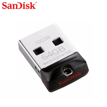 SanDisk USB 2.0 CZ33 Mini Pen Drives 64GB 32GB 16GB 8GB USB Flash Drive Stick U Diską, USB Raktą pendrive