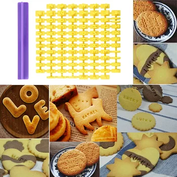 Silikono Raidė/Skaičius Tortas Pelėsių 3D Slapukas Sausainių Antspaudas Embosser Cutter Tortas Minkštas 