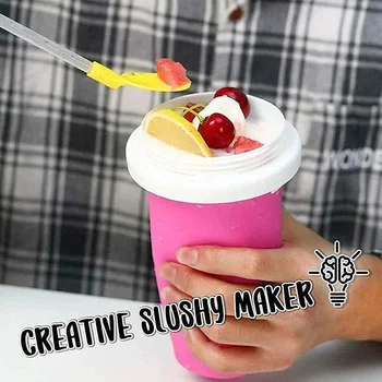 Slushie Maker Puodelis Greitai Kokteilius Taurės Aušinimo Taurės Dual Layer Nuspaudžiant Taurės Pažliugęs Maker Namų QJS Parduotuvė