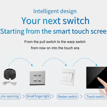 Smart Sienos Touch Sensorius Jungiklis ES Standartas Šviesiai Pilka Krištolo Jutiklinį Jungiklį Power 1/2/3 Gauja 1 Būdas AC 220 Smart Gyvenimo Namuose