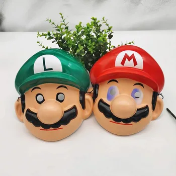 Super Mario bros anime šalies kaukės mario bros Luigi animacinių filmų kaukė vaikams, vaikų gimtadienio tema-apdailos Reikmenys