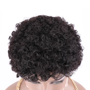 TOOCCI Trumpas Afro Pixie Supjaustyti Perukas Garbanotas Plaukų Peruką Už juodaodžių Moterų Perruque Humain Brazilijos Remy plaukų e