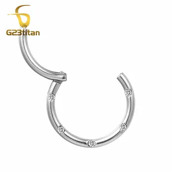 Titano G23 Pagrindinio Kristalų Turas Nosies Žiedą Pertvaros Pervėrė Nosį Auskarai Moterų, Vyrų, Ausų ir nosies landą Pradurta Kūno Papuošalai