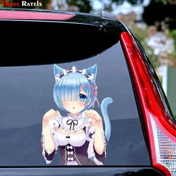 Trys Ratels FC706 katytė neko rem vėl nulis anime mergaitė automobilį, nešiojamojo kompiuterio Lipdukai lipdukas