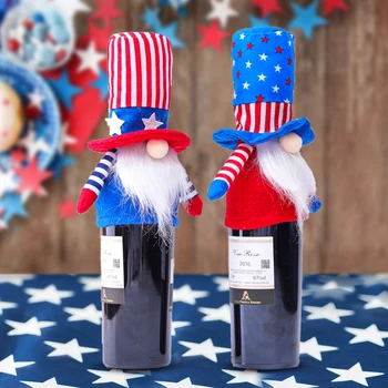 Tėvynės Gnome Vyno Butelio Dangtelį Rėžtuvės Amerikos Prezidento Rinkimų Dekoro Pliušinis Elf Ornamentu liepos 4-osios Dovanų Stalo Dekoras