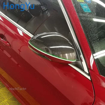 Už Alfa Romeo Giulia - 2019 veidrodžio korpuso italijos vėliava stiliaus anglies pluošto galinio vaizdo veidrodžio dangtelis galinio vaizdo veidrodis priedai