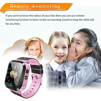 Vaikai GPS Smart Žiūrėti Tracker Telefono Laikrodžiai Kamera, Žibintuvėlis, SOS Skambutis Vietą Laikrodis Vaikams Smartwatch Vaikų Dovanų