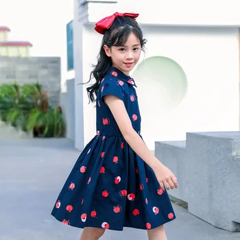 Vaikų Vasaros Medvilnės Atsitiktinis Suknelė 2021 Naujų Mergaičių Mielas Marškinėliai Suknelė Spausdinimo Princesė Drabužių Korėjos Stiliaus Mados, #9443
