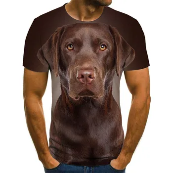 Vasaros naują Šunų Dizaino T-shirt vyrams vasaros laisvalaikio T-shirt 3DT apvalios kaklo marškinėliai 2021