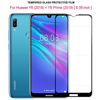 Visiškai Padengti Grūdinto Stiklo Huawei Y6 2019 Screen Protector, skirta 