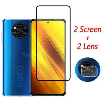 Visiškai Padengti Grūdinto Stiklo Xiaomi Poco X3 NFC Ekrano apsaugos Xiaomi Poco X3 NFC Kameros Stiklo Xiaomi Poco X3 Stiklo