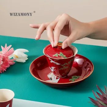WIZAMONY Muziejus, originalus Langhong Xianhe, kuriems dubenį kungfu arbatos rinkinys arbatos dubenėlį, vaizduojantys aukso miesto kultūros kūrybos