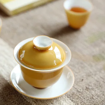 WIZAMONY Spalvų glazūra, baltas porcelianinis dubuo didelis rankų arbatos dubenėlį keramikos arbatos puodelio užsakymą jingdezhen arbatos puodelio keramikos arbatos rinkinys