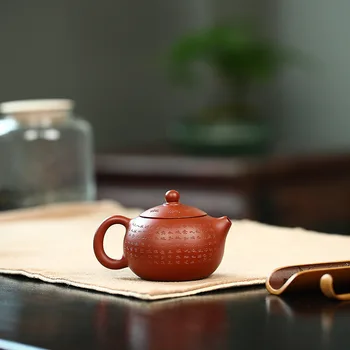 Yixing raw rūdos Dahongpao vienetų raudonos molio arbatinukas meistras vertus Prajna Širdies Sutra Xishi arbatinukas kungfu arbatos rinkinys