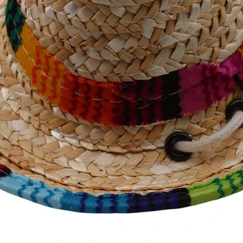 Šiaudų Sombrero Mexican Hat Pet Reguliuojamas Sagties Spalvotų Pet Šiaudų Šuo, Katė Skrybėlę Pet Apdailos Skrybėlę
