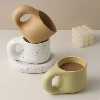 Šiaurės paprasta kūrybos Riebalų keramikos puodelis riebalų plokštės derinys ins kūrybos paprastų buitinių kavos puodelio