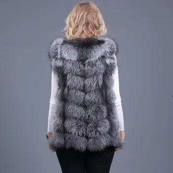 Žiemos Moterų Nauji Gamtinių Silver Fox Fire Fox Fur Šilta Liemenė Mados Atsitiktinis Europos Stotis