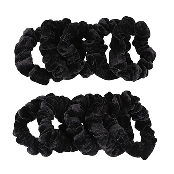 10 Pack Black Velvet Scrunchie Plaukų Gumelės Plaukų Bobbles Plaukų Juostos