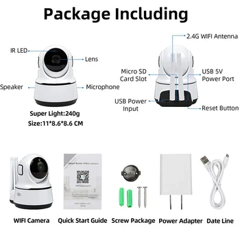 1080P Smart Home Wi-fi IP Kamera, Patalpų Apsaugos Stebėjimo Judesio Aptikimo Securite Cam VAIZDO 360 PTZ Boby Stebėti IP Kamera