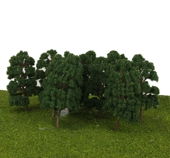 10vnt tamsiai Žalios Modelis Medžių HO Masto Traukinio Modelis rinkiniai Geležinkelio Dekoracijos 1:75