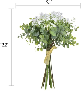 12PCS Aukštos Kokybės Gypsophila Netikrą Eukalipto Lapų Vestuvių Nuotakos Aksesuarai Patvirtinimo Vaza Namų Dekoro Dirbtinės Gėlės