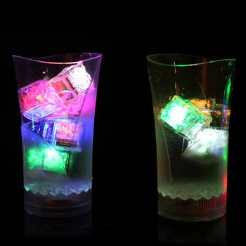 12pcs LED Ledo Kubeliai Žėrintis Skysčio jutikliai, Blykstės Šviesos Neonas Vestuves Baras Vyno Stiklo Dekoravimo Reikmenys