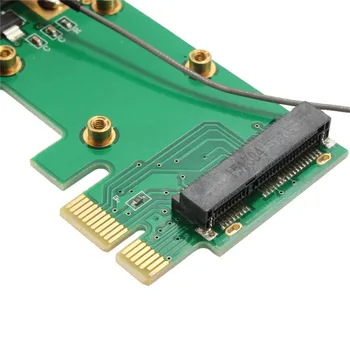 1PC 802.11 n Mini Wireless WIFI Mini PCI-E Card PCI-E Wlan Adapteris Plėtra, Tinklo plokštė, 2 Antenos, WiFi Konverteris