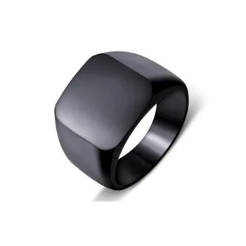 2019 Mados Paprastas Stilius Juodas Kvadratas Žiedas Klasikinis Sužadėtuvių Žiedą Vestuvių Papuošalai iš Nerūdijančio Plieno Geometrinis Žiedai Moterims