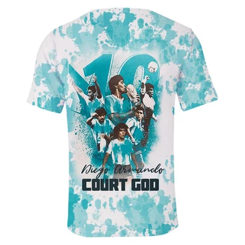 2021 m. Vasarą Dievo Ranka Maradona T-shirt Vyrai Street Įgulos Kaklo Drabužių Kvėpuojantis 3D Harajuku T-shirt Negabaritinių Marškinėlius Viršų