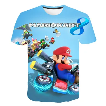 2021 m. vasarą naujas Mario 3D spausdinimo T-marškinėliai, drabužiai berniukams ir mergaitėms, vaikų drabužius, kūdikių atsitiktinis marškinėliai trumpomis rankovėmis didmeninės