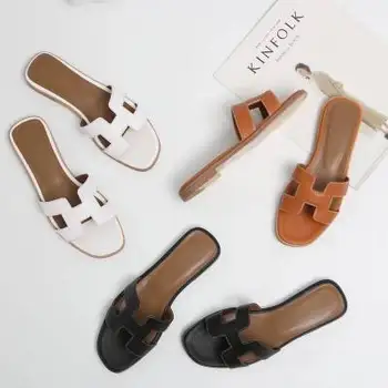 2021 naujas prekės ženklas seksualus šlepetės aukštos kokybės natūralios odos ponios sandalai mados prekės ženklo butas batai ponios šlepetės
