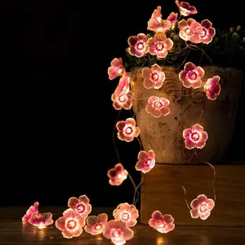 2M Kalėdinė Dekoracija LED String Žibintai Vandeniui Lauko Sodo Kalėdų Medžio Weding Šalies Kabo Lempa Vyšnių Žiedų Gėlė