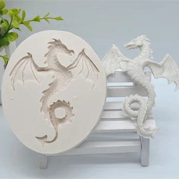 3D Kinijos Drakonas VS Magic Dragon Silikono Formos Minkštas Derva, Aromatas Akmens Papuošalai Pelėsių Konditerijos Taurės Pyragas Apdaila
