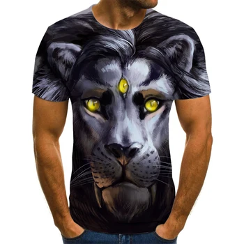 3D Įdomus Gyvūnų Grafinis T-shirt Mados Atspausdintas T Shirt Mens Berniukų Drabužiai Harajuku Viršūnes Vasaros Atsitiktinis Apvalios Kaklo Vyrų Tshirts