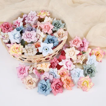 4.5 CM Mini Rose Dirbtinių Gėlių Galvos Vestuves Apdaila 