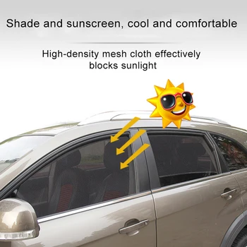 4Pcs Magnetinio Automobilių Šoninio Lango Saulė Pavėsyje, UV Apsauga Užuolaidų skėtį nuo saulės Akių Skydelis nuo Saulės, Vasaros Apsaugoti Automobilį Žaliuzės Automobilių Reikmenys