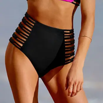 5 Spalvų Moterims Seksualus Bikini Lady Stumti iki Paplūdimio maudymosi kostiumėlį Aukšto Juosmens Tuščiaviduriai Iš Nuosėdos S-XL