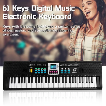 61 Klavišai Skaitmeninės Muzikos Elektroninių Klaviatūra Vaikai Daugiafunkcinis Elektrinis Pianinas Klavišiniai Fortepijonui Studentų ir Mikrofono Funkcija